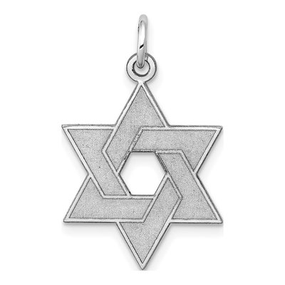 14K White Gold Star of David Pendant