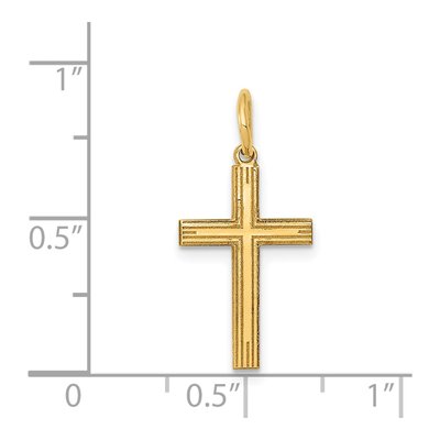 14K Yellow Gold Laser-Designed Cross Charm – view 4