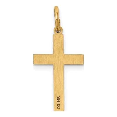 14K Yellow Gold Laser-Designed Cross Charm – view 5