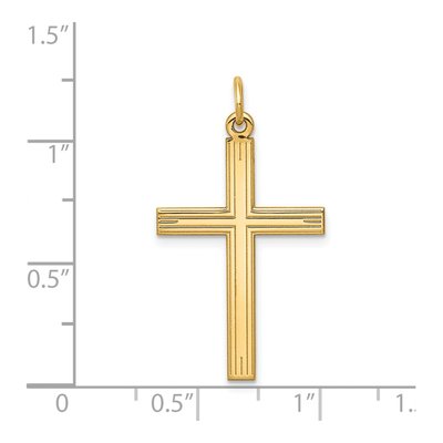14K Yellow Gold Laser-Cut Cross Pendant – view 4