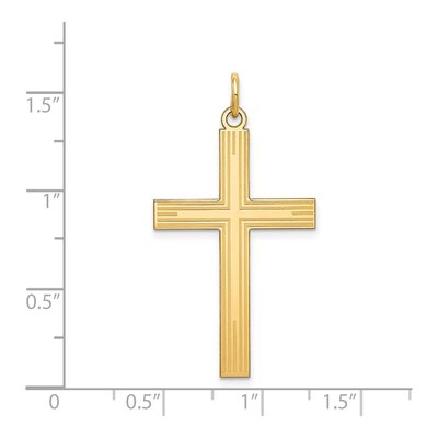 14K Yellow Gold Laser-Cut Cross Pendant – view 4