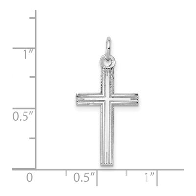 14K White Gold Laser-Cut Cross Pendant – view 4