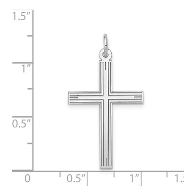 14K White Gold Laser-Cut Cross Pendant – view 4