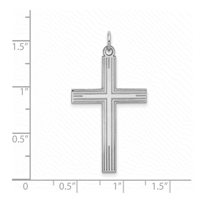 14K White Gold Laser-Cut Cross Pendant – view 4