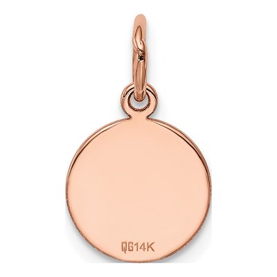 14K Rose Gold Round Disc Charm – view 4