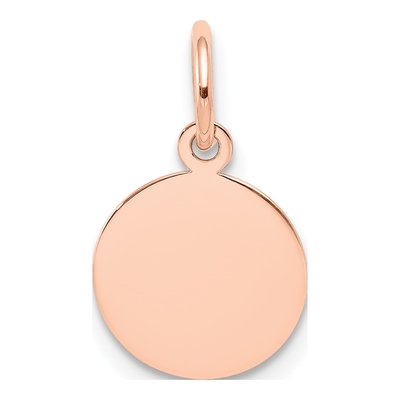 14K Rose Gold Round Disc Charm