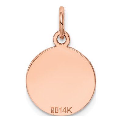 14K Rose Gold Round Disc Charm – view 4