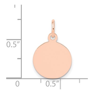 14K Rose Gold Round Disc Charm – view 5