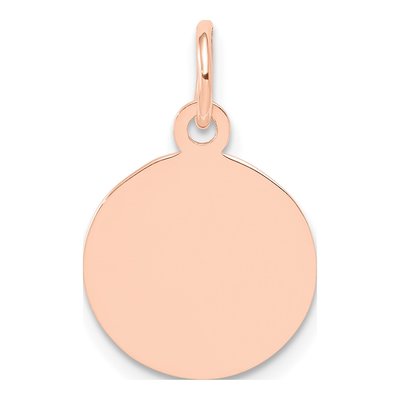 14K Rose Gold Round Disc Charm