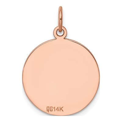 14K Rose Gold Round Disc Charm – view 4