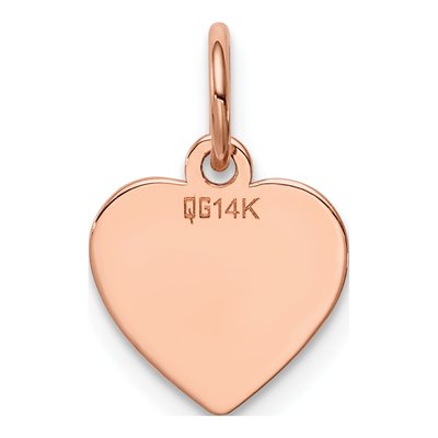 14K Rose Gold Heart Disc Charm – view 4