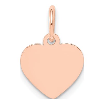 14K Rose Gold Heart Disc Charm