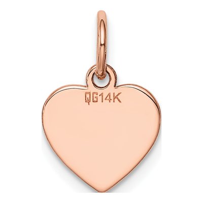 14K Rose Gold Heart Disc Charm – view 4