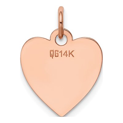 14K Rose Gold Heart Disc Charm – view 4