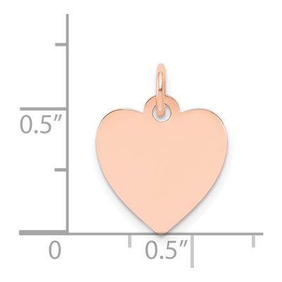 14K Rose Gold Heart Disc Charm – view 5