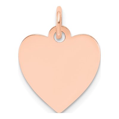 14K Rose Gold Heart Disc Charm
