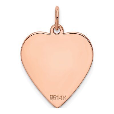 14K Rose Gold Heart Disc Charm – view 4