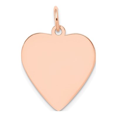 14K Rose Gold Heart Disc Charm