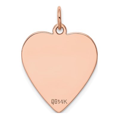 14K Rose Gold Heart Disc Charm – view 4