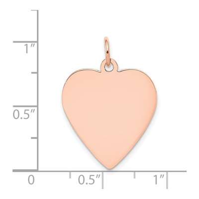 14K Rose Gold Heart Disc Charm – view 5