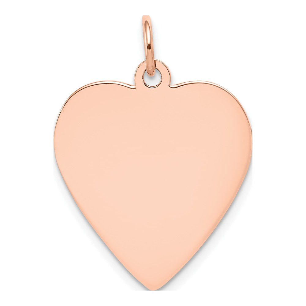 14K Rose Gold Heart Disc Charm