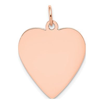 14K Rose Gold Heart Disc Charm