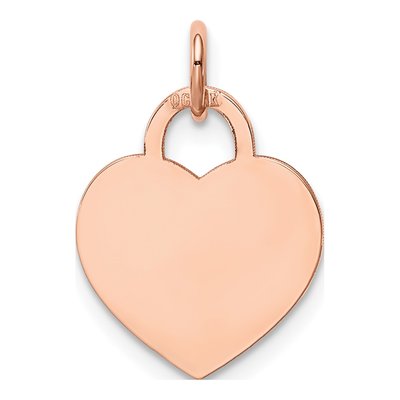 14K Rose Gold Heart Disc Charm – view 4