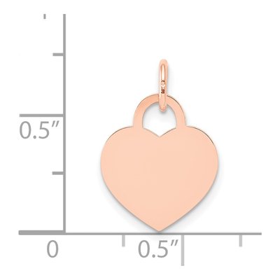 14K Rose Gold Heart Disc Charm – view 5