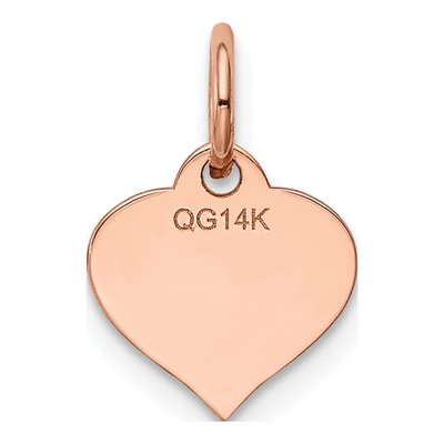 14K Rose Gold Heart Disc Charm – view 5