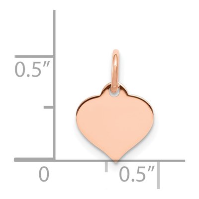 14K Rose Gold Heart Disc Charm – view 6
