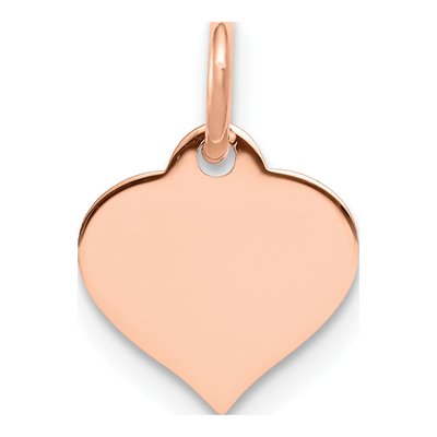 14K Rose Gold Heart Disc Charm