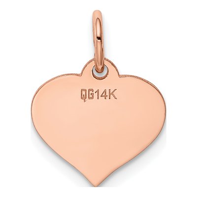 14K Rose Gold Heart Disc Charm – view 4