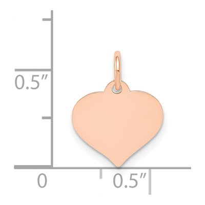 14K Rose Gold Heart Disc Charm – view 5