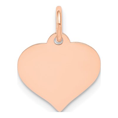 14K Rose Gold Heart Disc Charm