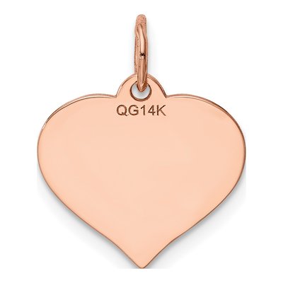14K Rose Gold Heart Disc Charm – view 4