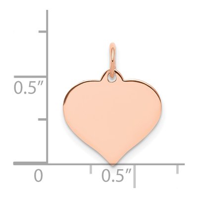 14K Rose Gold Heart Disc Charm – view 5