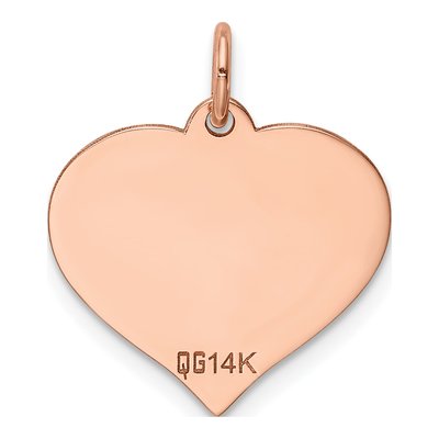 14K Rose Gold Heart Disc Charm – view 4