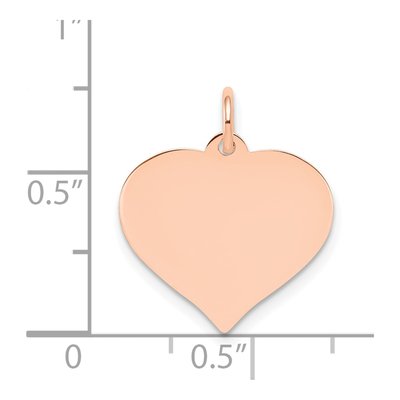 14K Rose Gold Heart Disc Charm – view 5