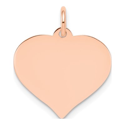 14K Rose Gold Heart Disc Charm