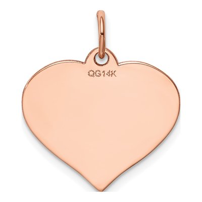 14K Rose Gold Heart Disc Charm – view 4