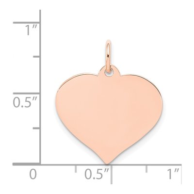 14K Rose Gold Heart Disc Charm – view 5