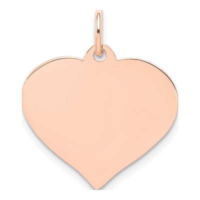 14K Rose Gold Heart Disc Charm