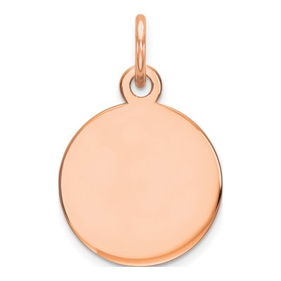 14K Rose Gold Disc Charm