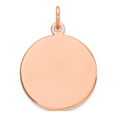 14K Rose Gold Round Disc Charm