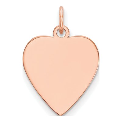 14K Rose Gold Heart Disc Charm
