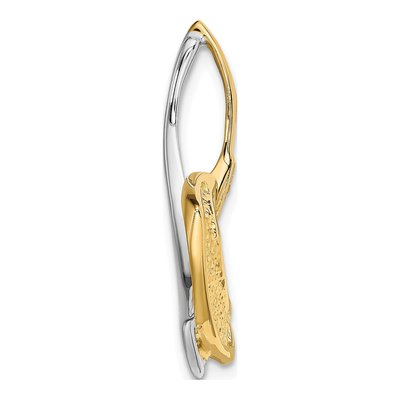 14K Two-Tone Gold Peg-Set Diamond Slide Pendant – view 3