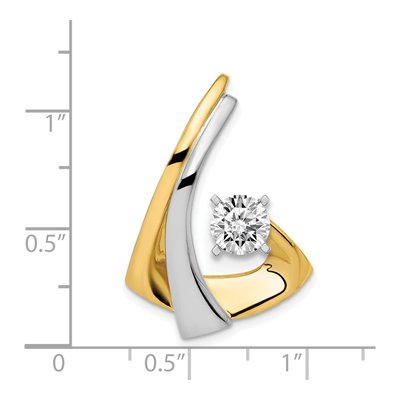 14K Two-Tone Gold Peg-Set Diamond Slide Pendant – view 4