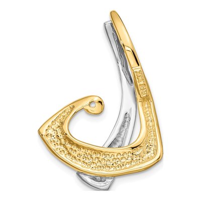 14K Two-Tone Gold Peg-Set Diamond Slide Pendant – view 5
