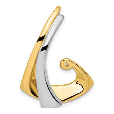 14K Two-Tone Gold Peg-Set Diamond Slide Pendant – view 6