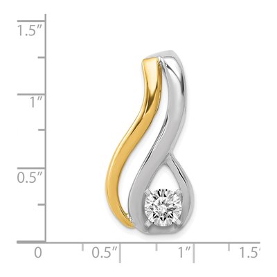 14K Two-Tone Gold Peg-Set Slide Pendant – view 4